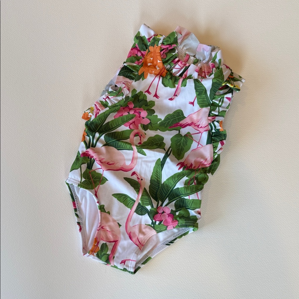 Floral Flamingo Baby Swimsuit